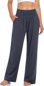 UEU Women's Casual Loose Wide Leg Cozy Pants Yoga Sweatpants Comfy High Waisted