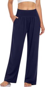 UEU Women's Casual Loose Wide Leg Cozy Pants Yoga Sweatpants Comfy High Waisted