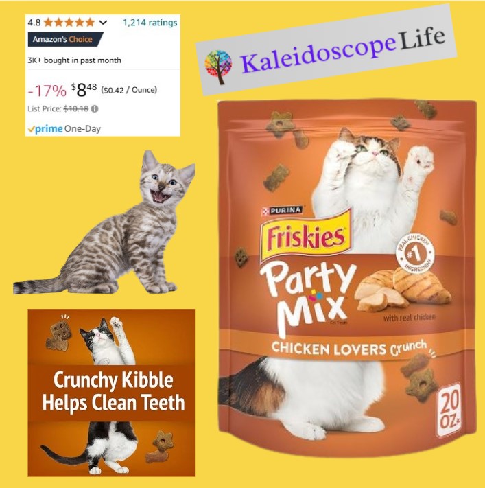 Purina Friskies Cat Treats, Party Mix Chicken Lovers Crunch - 20 Oz. Pouch