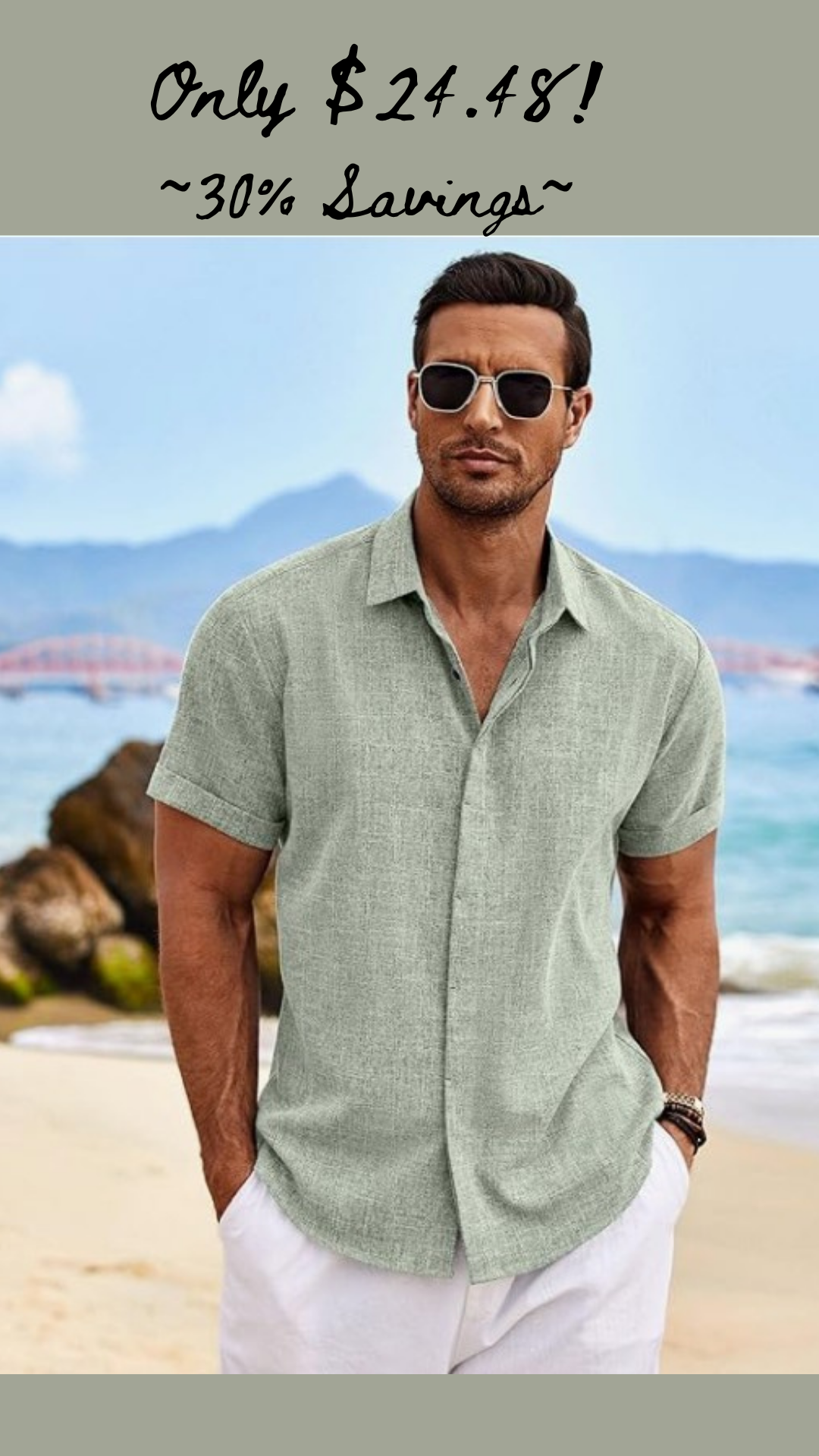 COOFANDY Men's Linen Shirts Short Sleeve Casual Shirts Button Down Shirt for Men Beach Summer Wedding Shirt